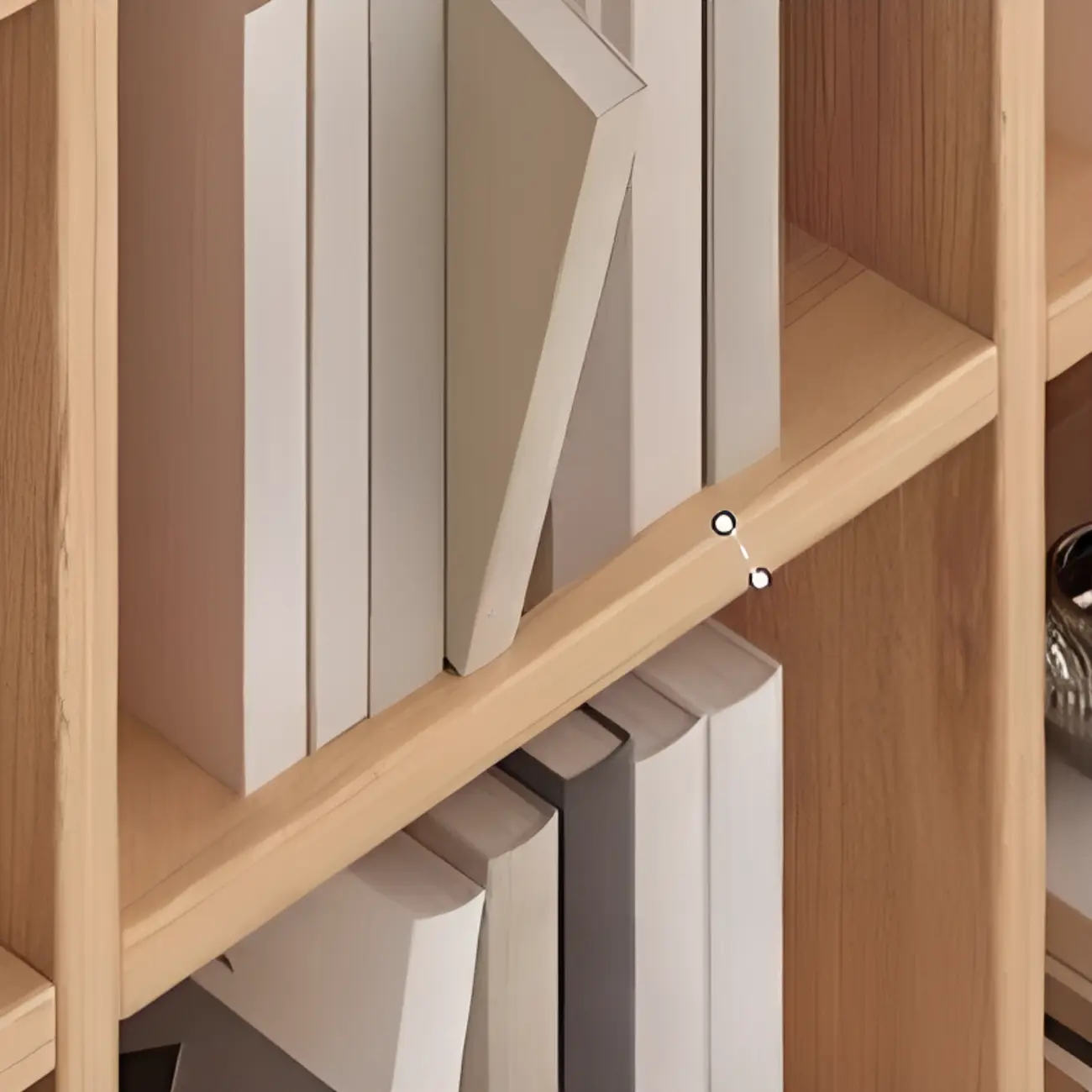 Horizontal Natural Finish 6-Cube Wood Shevling Unit Bookcase Image - 15 | homeyfad