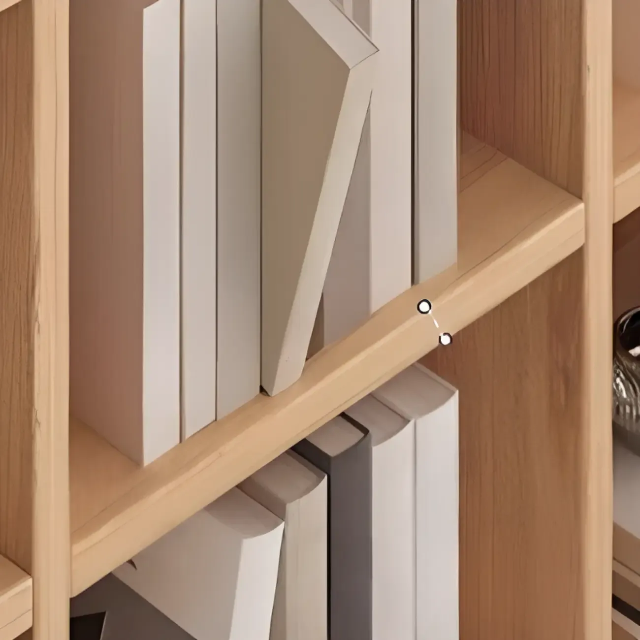 Horizontal Natural Finish 6-Cube Wood Shevling Unit Bookcase Image - 15