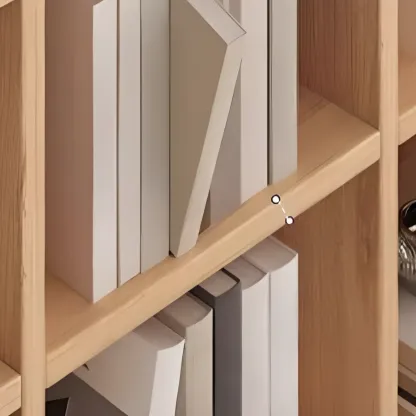 Horizontal Natural Finish 6-Cube Wood Shevling Unit Bookcase Image - 15