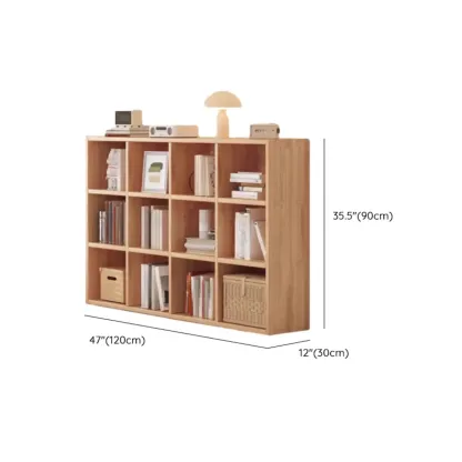 Horizontal Natural Finish 6-Cube Wood Shevling Unit Bookcase Image - 27