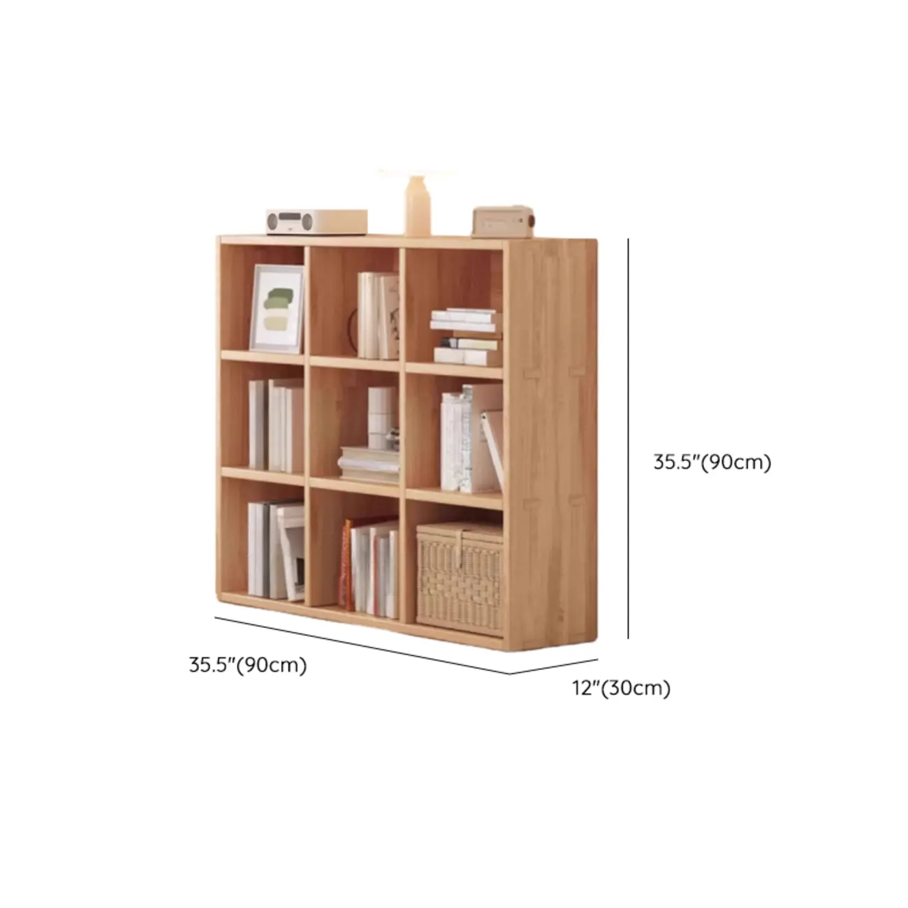 Horizontal Natural Finish 6-Cube Wood Shevling Unit Bookcase Image - 31 | homeyfad