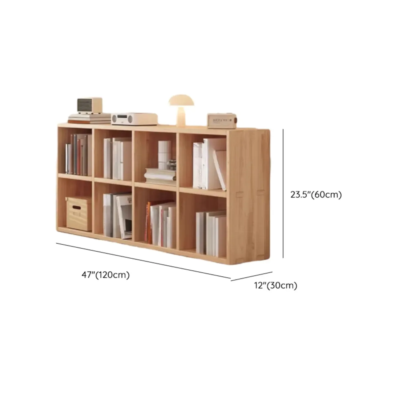 Horizontal Natural Finish 6-Cube Wood Shevling Unit Bookcase Image - 32