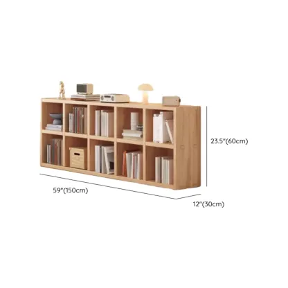 Horizontal Natural Finish 6-Cube Wood Shevling Unit Bookcase Image - 33