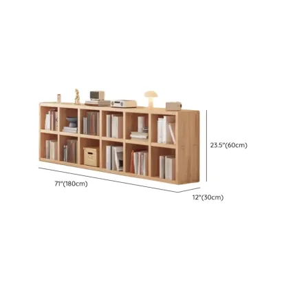 Horizontal Natural Finish 6-Cube Wood Shevling Unit Bookcase Image - 34