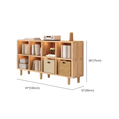 Horizontal Natural Finish 6-Cube Wood Shevling Unit Bookcase Image - 35