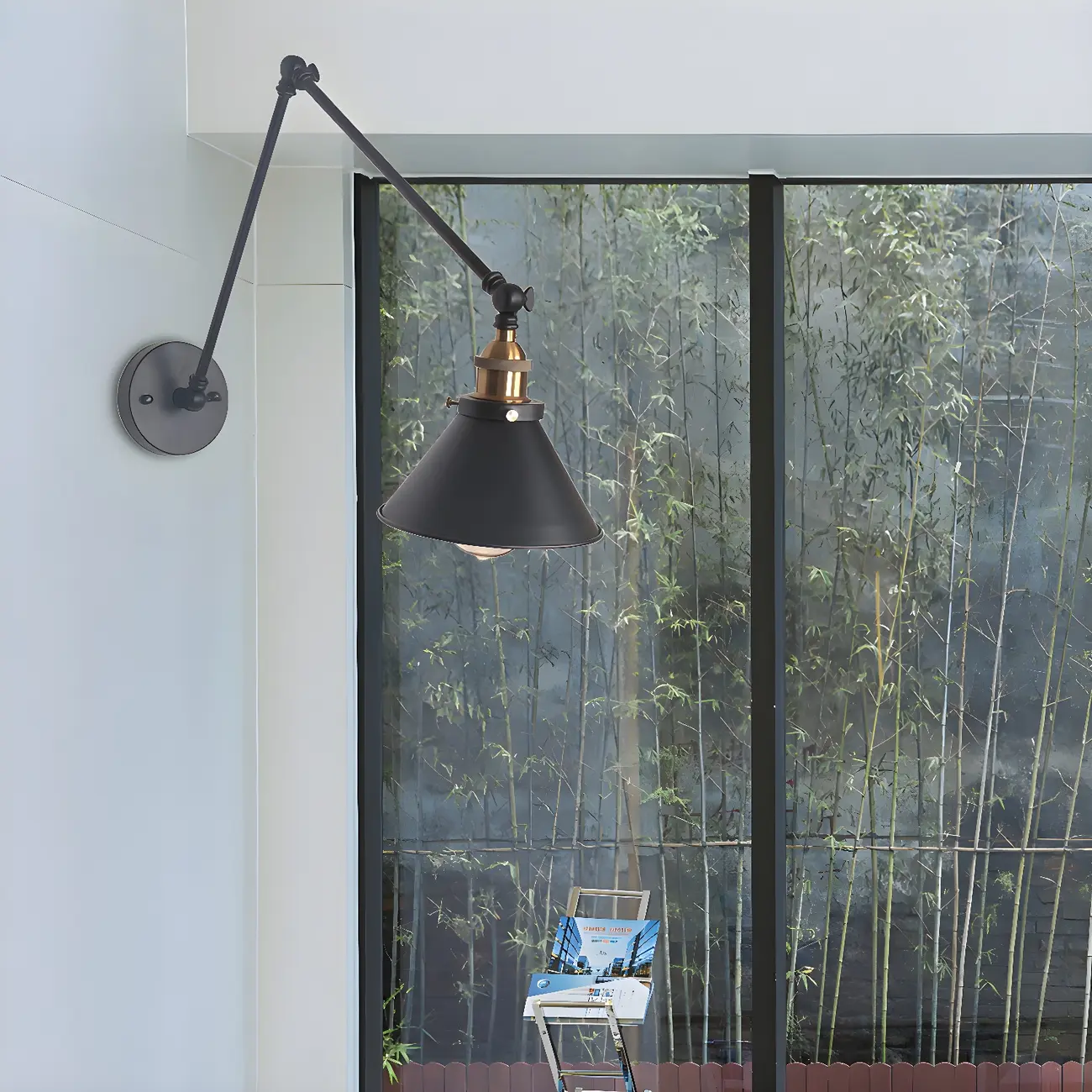 Cone Shade Metal Retro Swing Arm Wall Light Image - 1 | homeyfad