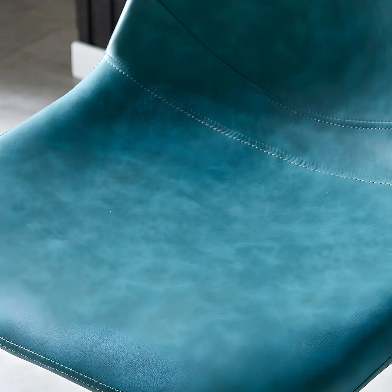 Gray Bucket Metal Leather Seating Armless Bar Stool Image - 13 | homeyfad