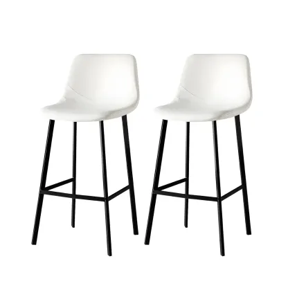 Gray Bucket Metal Leather Seating Armless Bar Stool Image - 25