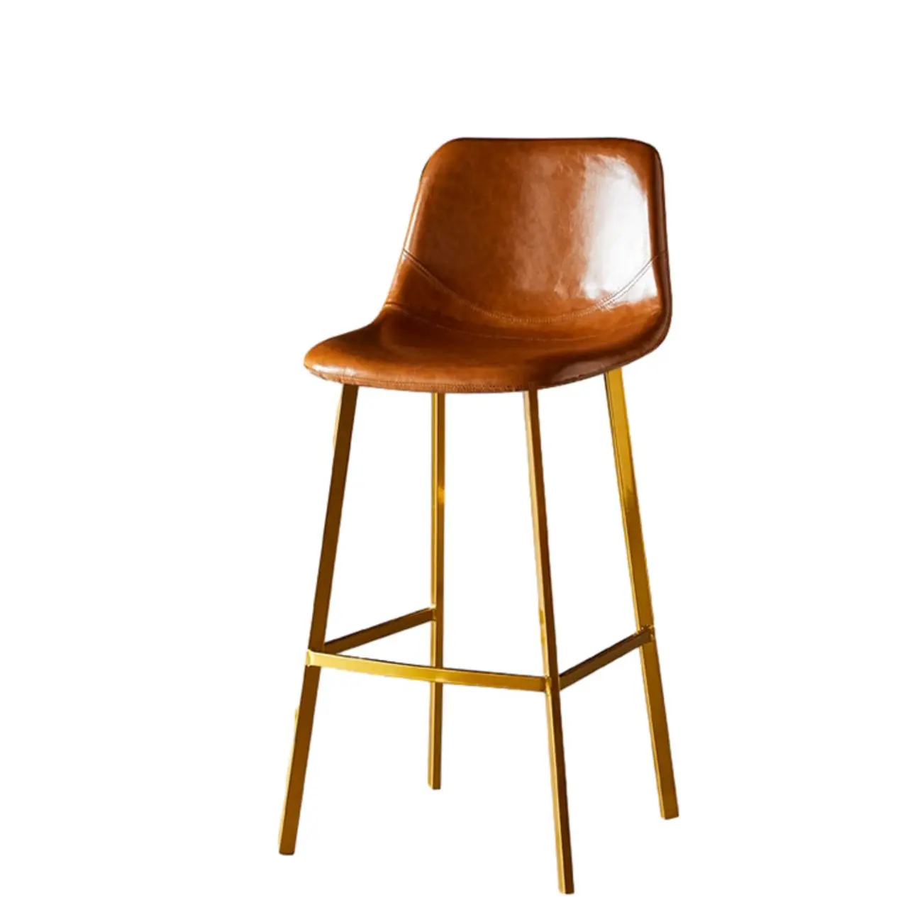 Gray Bucket Metal Leather Seating Armless Bar Stool Image - 60 | homeyfad