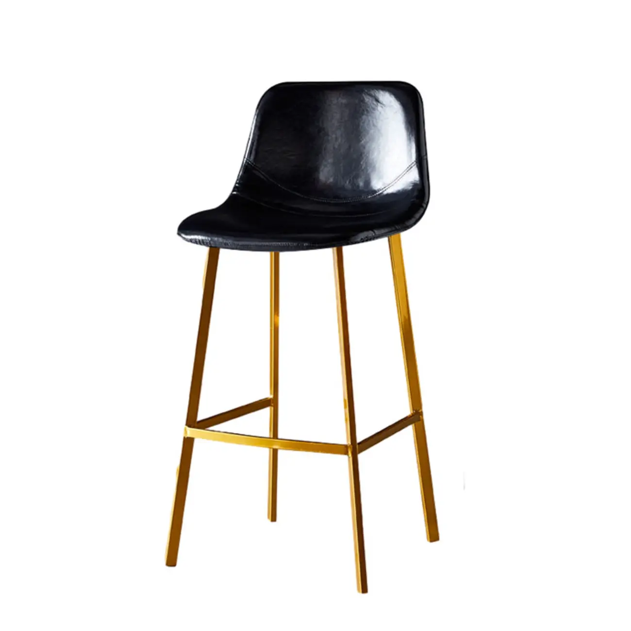 Gray Bucket Metal Leather Seating Armless Bar Stool Image - 62 | homeyfad