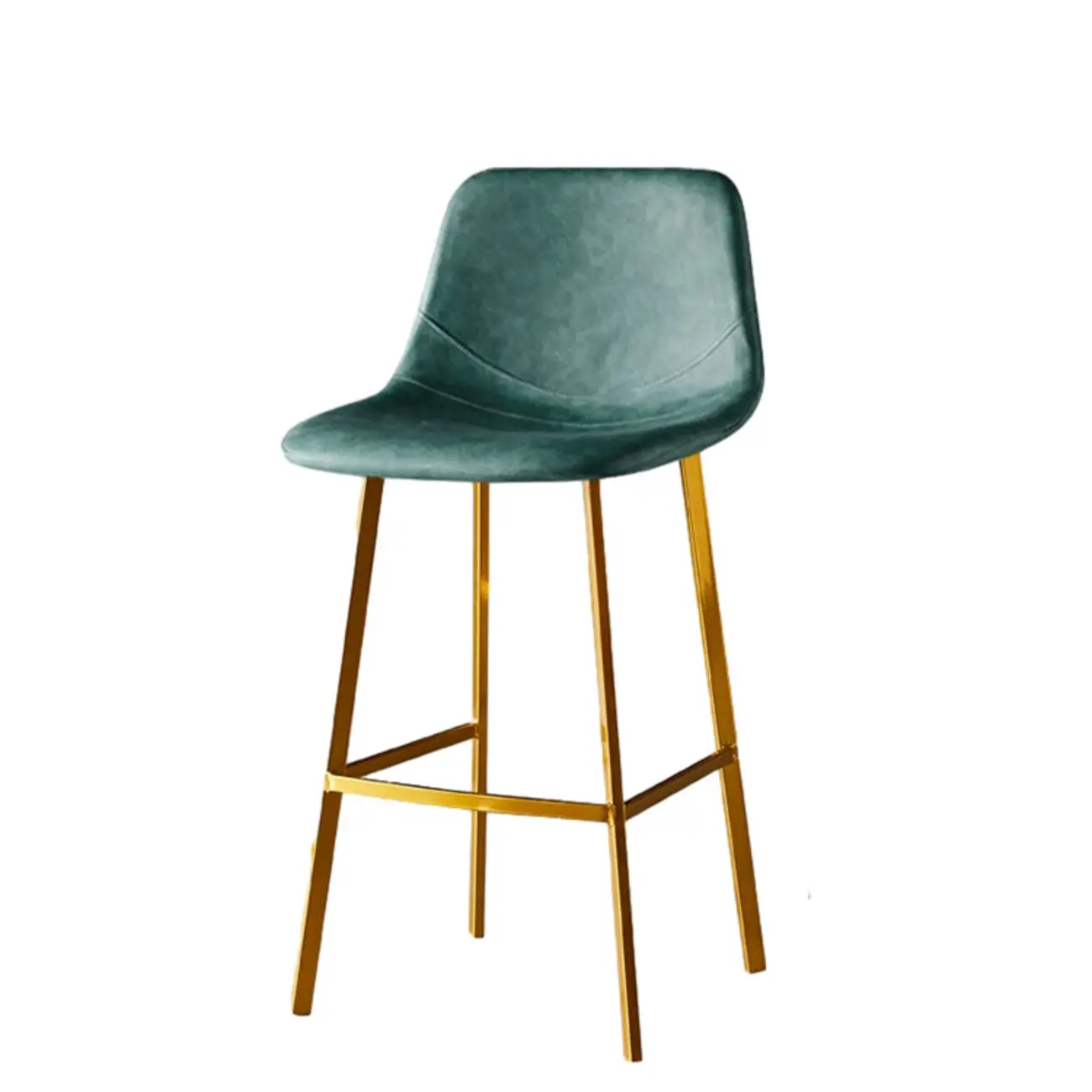 Gray Bucket Metal Leather Seating Armless Bar Stool Image - 65 | homeyfad
