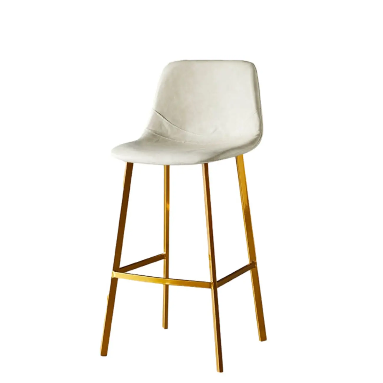 Gray Bucket Metal Leather Seating Armless Bar Stool Image - 67 | homeyfad