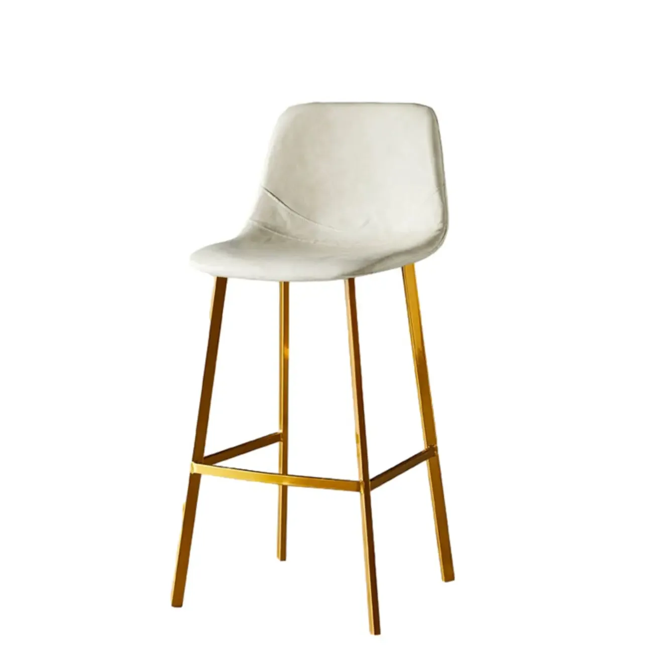 Gray Bucket Metal Leather Seating Armless Bar Stool Image - 67