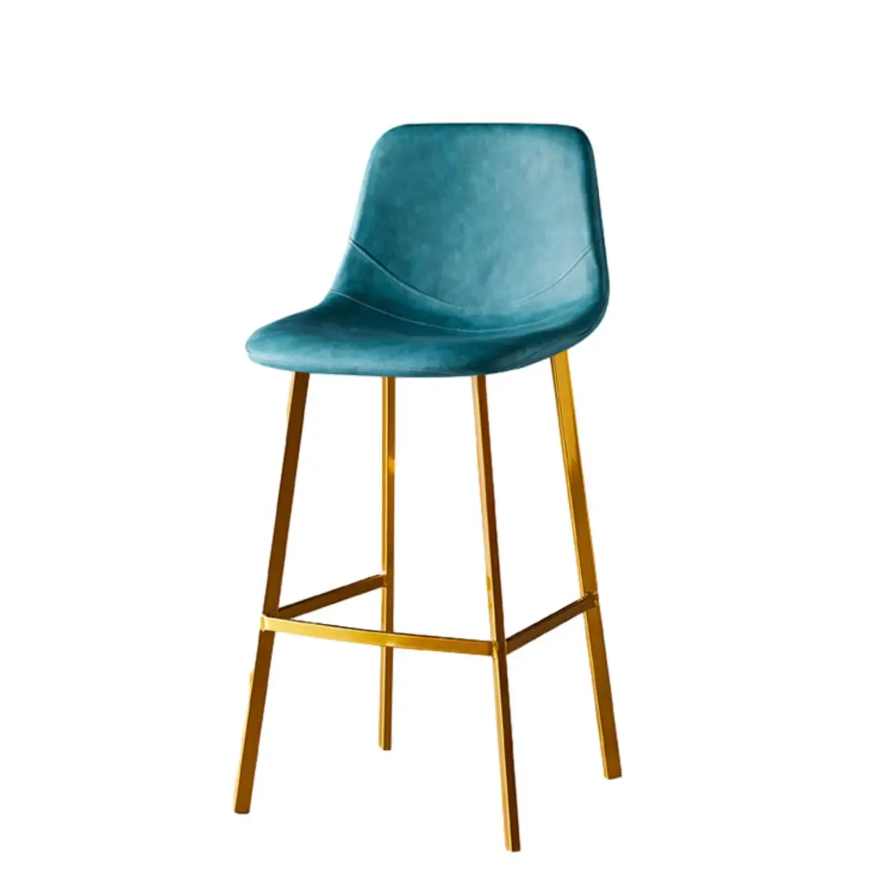 Gray Bucket Metal Leather Seating Armless Bar Stool Image - 68