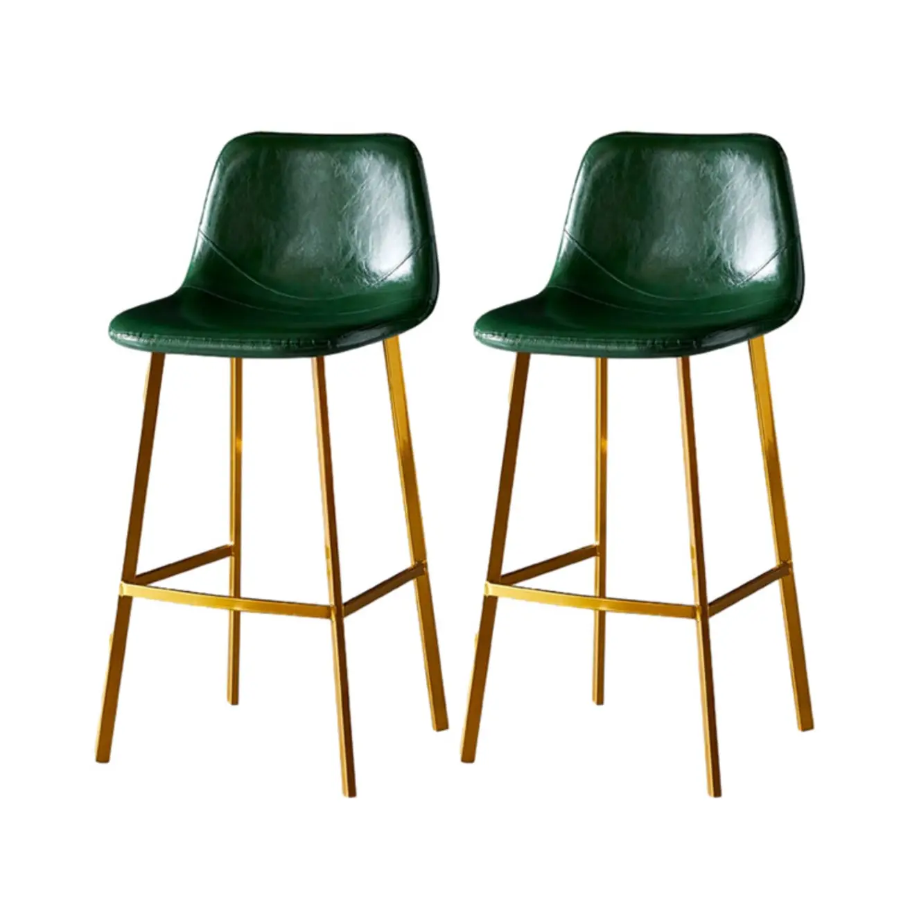 Gray Bucket Metal Leather Seating Armless Bar Stool Image - 69 | homeyfad