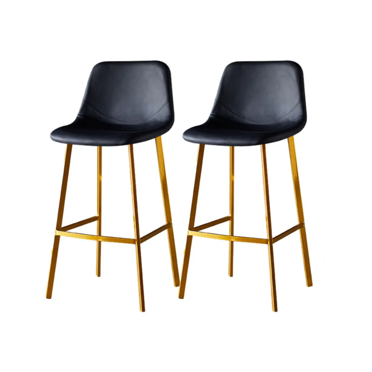 Gray Bucket Metal Leather Seating Armless Bar Stool Image - 73 | homeyfad