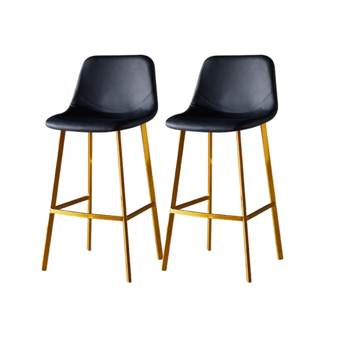 Gray Bucket Metal Leather Seating Armless Bar Stool Image - 73