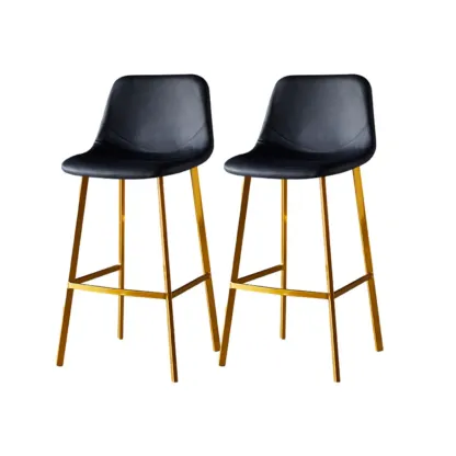 Gray Bucket Metal Leather Seating Armless Bar Stool Image - 73