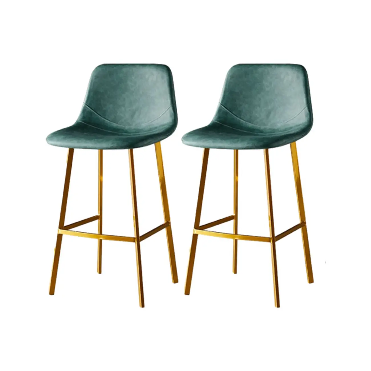 Gray Bucket Metal Leather Seating Armless Bar Stool Image - 75 | homeyfad