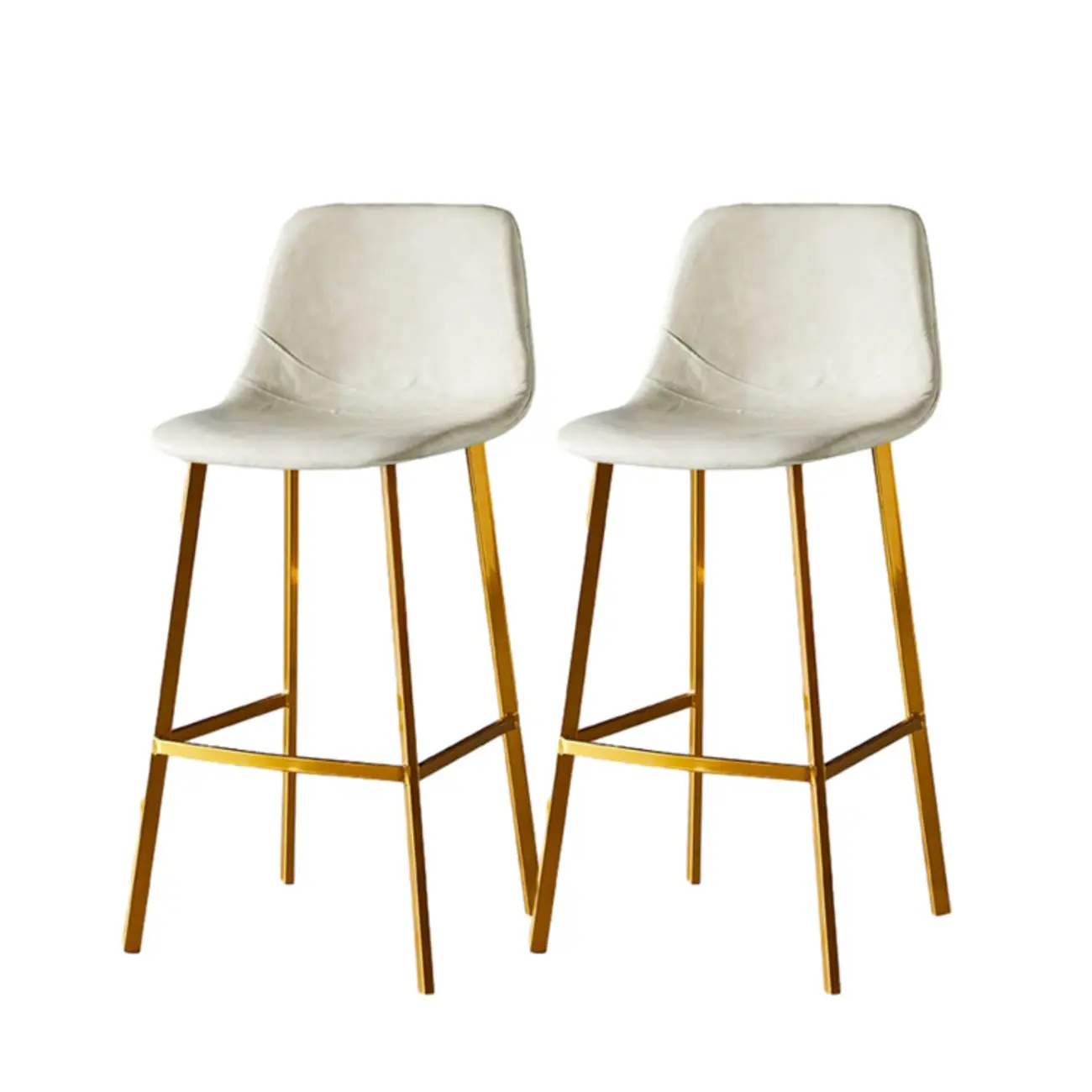 Gray Bucket Metal Leather Seating Armless Bar Stool Image - 77 | homeyfad