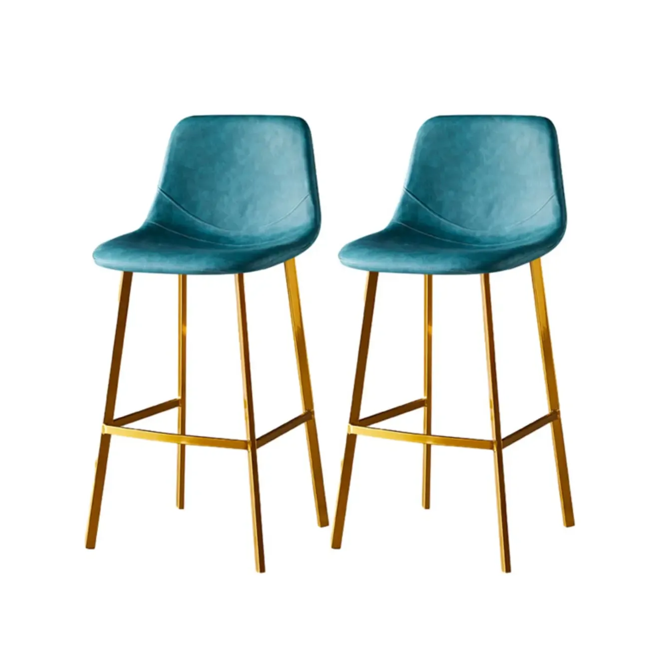 Gray Bucket Metal Leather Seating Armless Bar Stool Image - 78