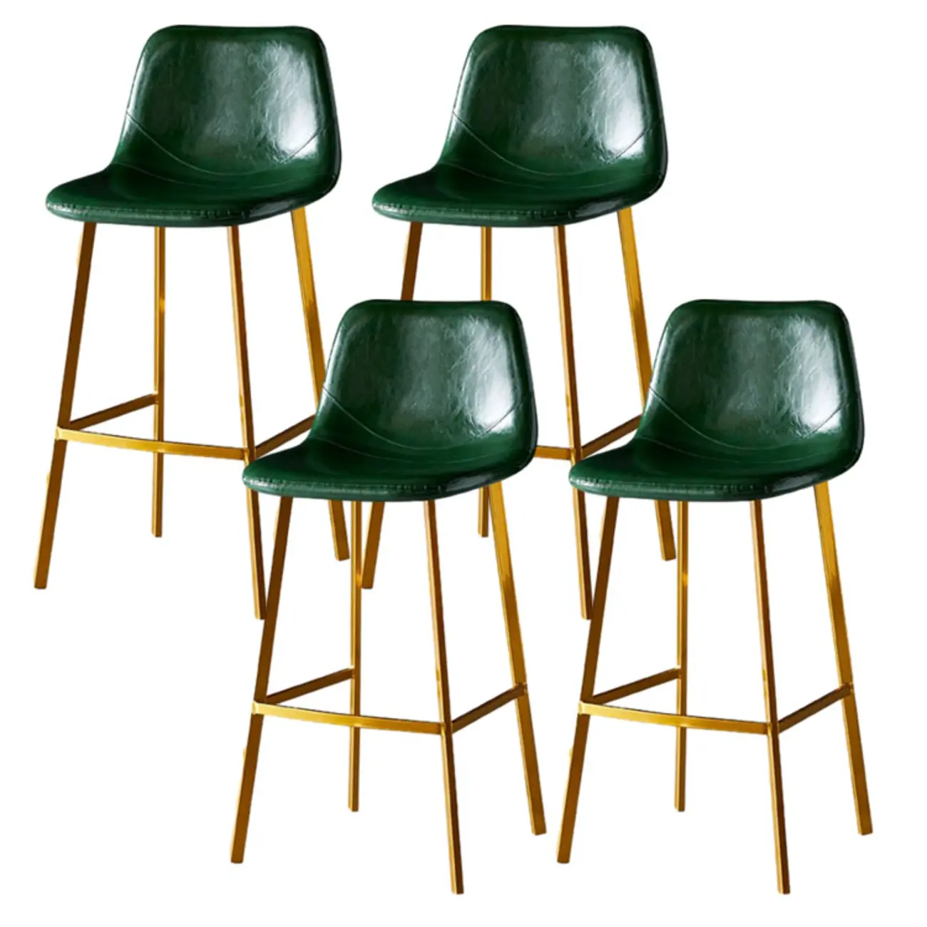 Gray Bucket Metal Leather Seating Armless Bar Stool Image - 79 | homeyfad