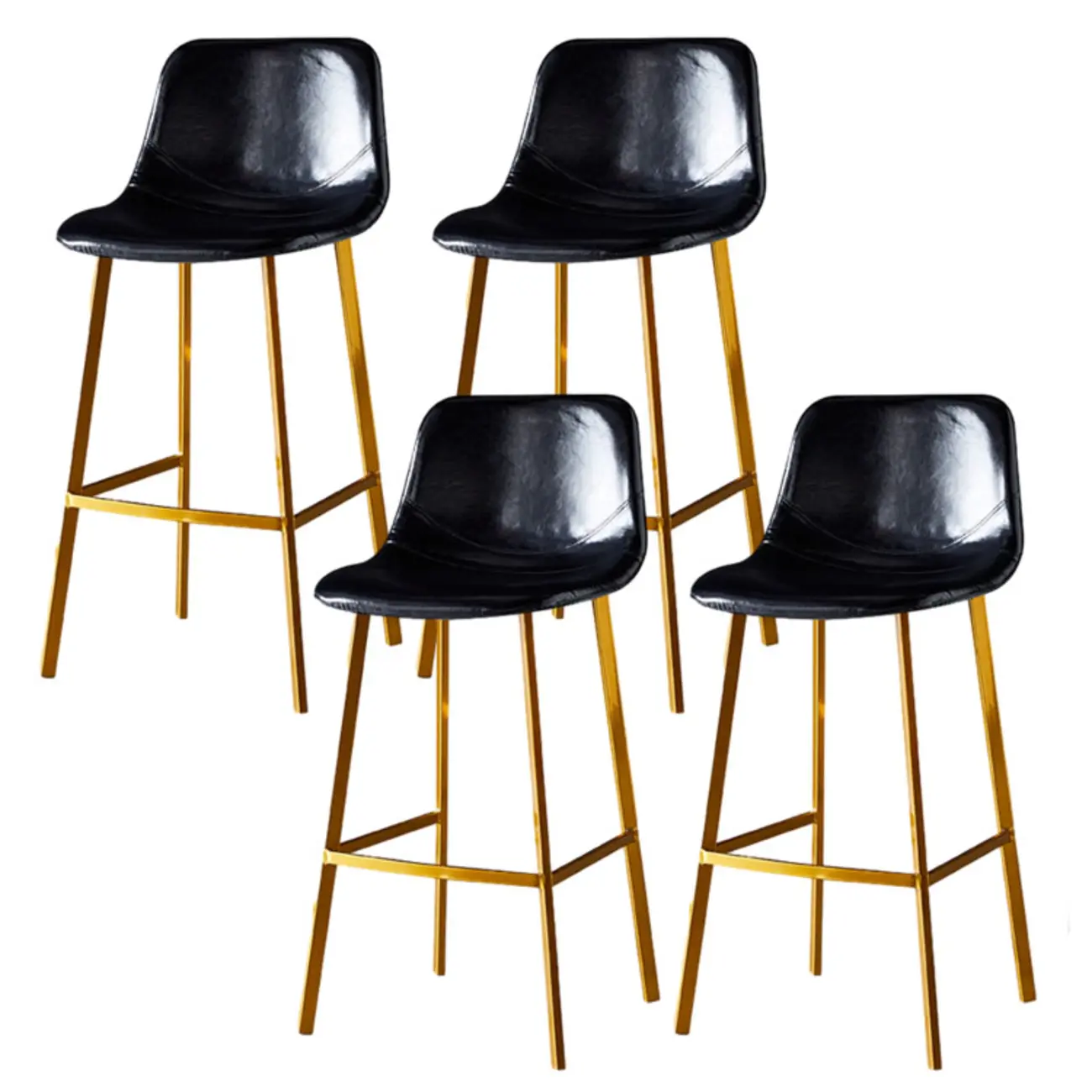Gray Bucket Metal Leather Seating Armless Bar Stool Image - 82 | homeyfad
