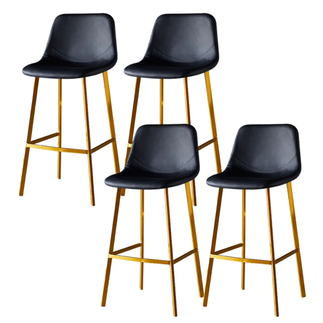 Gray Bucket Metal Leather Seating Armless Bar Stool Image - 83 | homeyfad