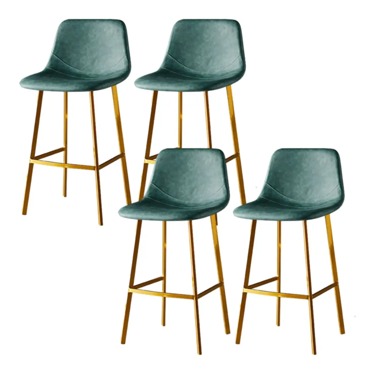 Gray Bucket Metal Leather Seating Armless Bar Stool Image - 85 | homeyfad