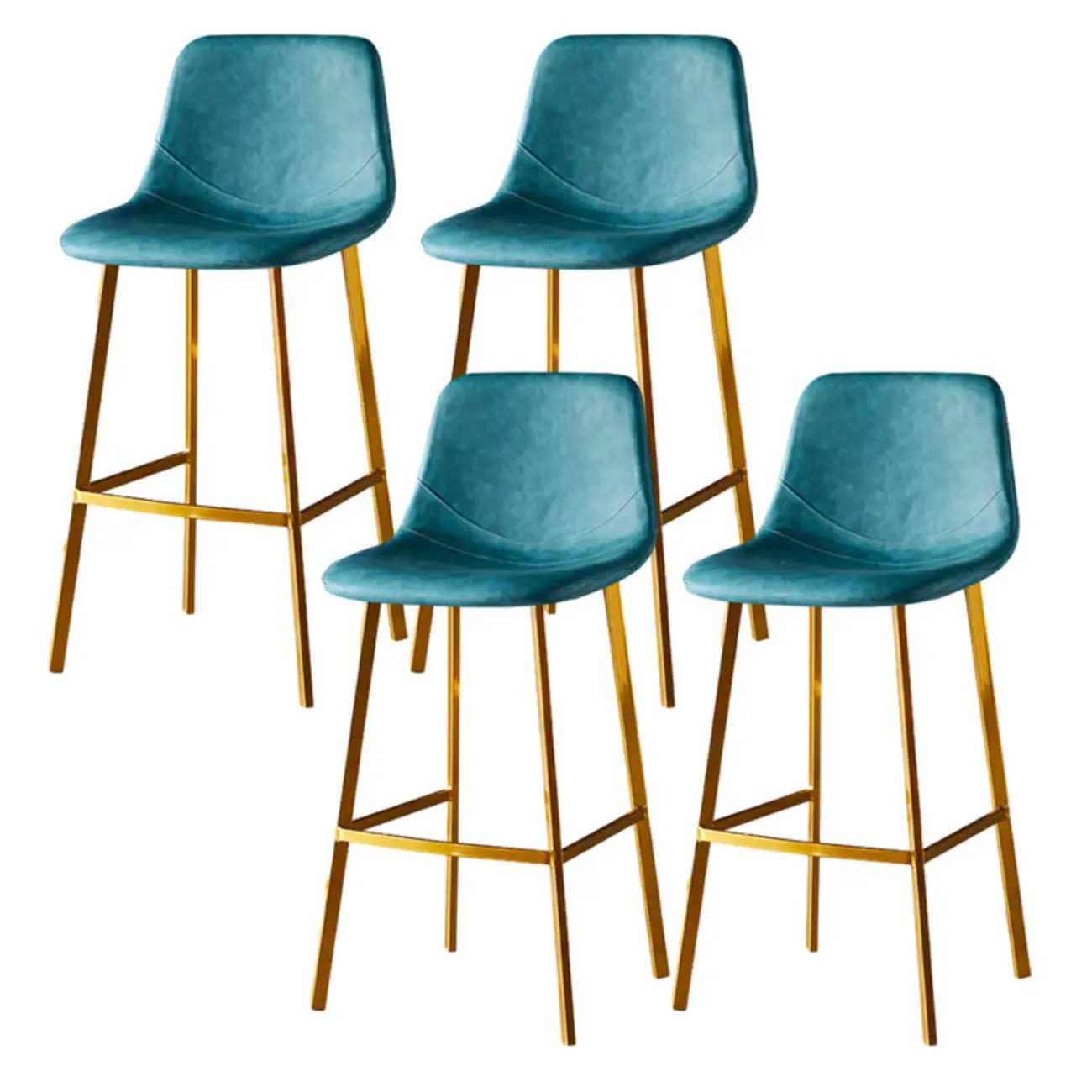 Gray Bucket Metal Leather Seating Armless Bar Stool Image - 88 | homeyfad