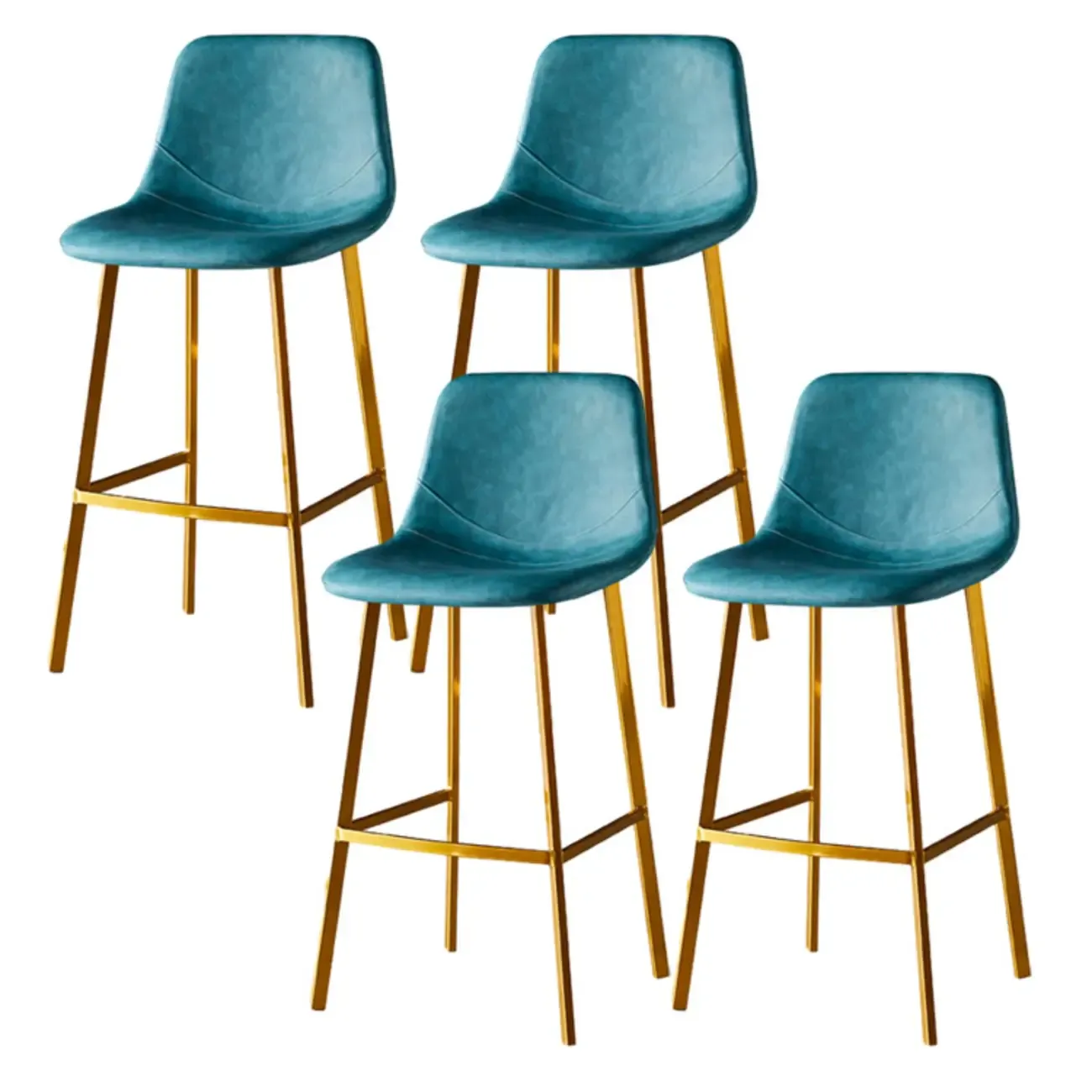 Gray Bucket Metal Leather Seating Armless Bar Stool Image - 88