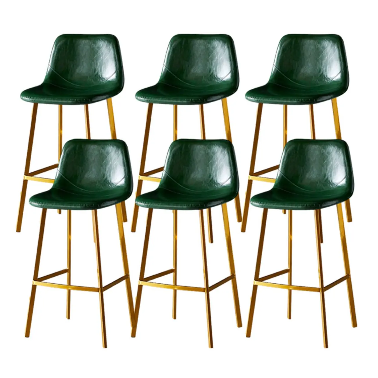 Gray Bucket Metal Leather Seating Armless Bar Stool Image - 89 | homeyfad
