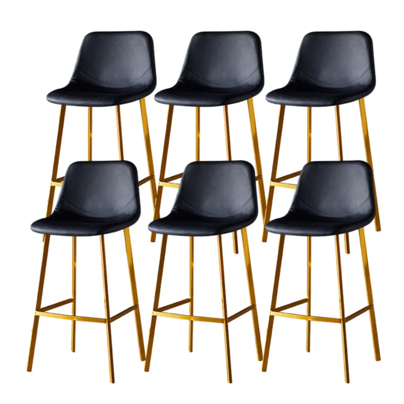 Gray Bucket Metal Leather Seating Armless Bar Stool Image - 93 | homeyfad