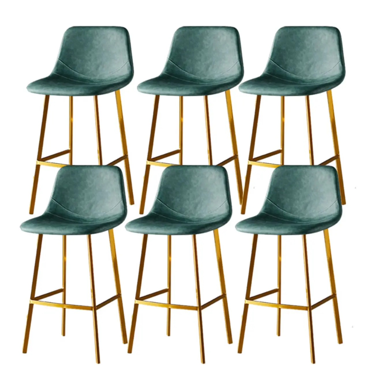 Gray Bucket Metal Leather Seating Armless Bar Stool Image - 95 | homeyfad