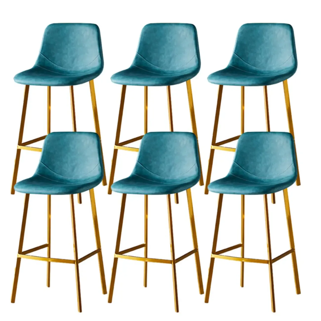 Gray Bucket Metal Leather Seating Armless Bar Stool Image - 98