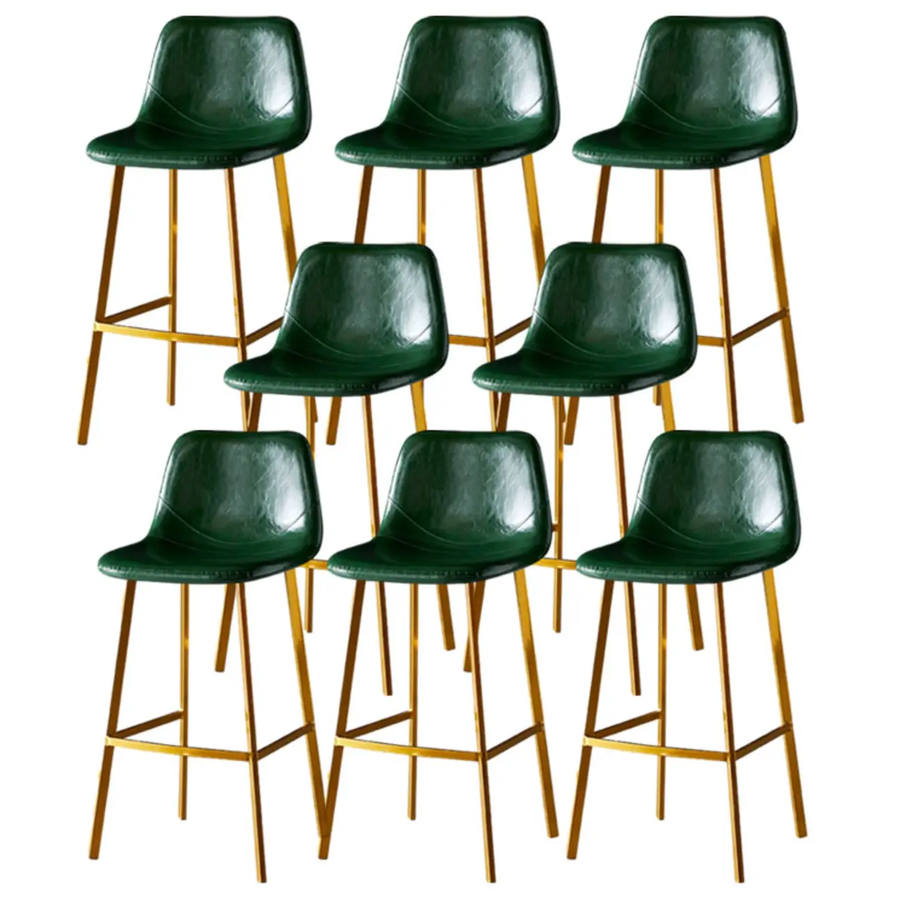 Gray Bucket Metal Leather Seating Armless Bar Stool Image - 99 | homeyfad