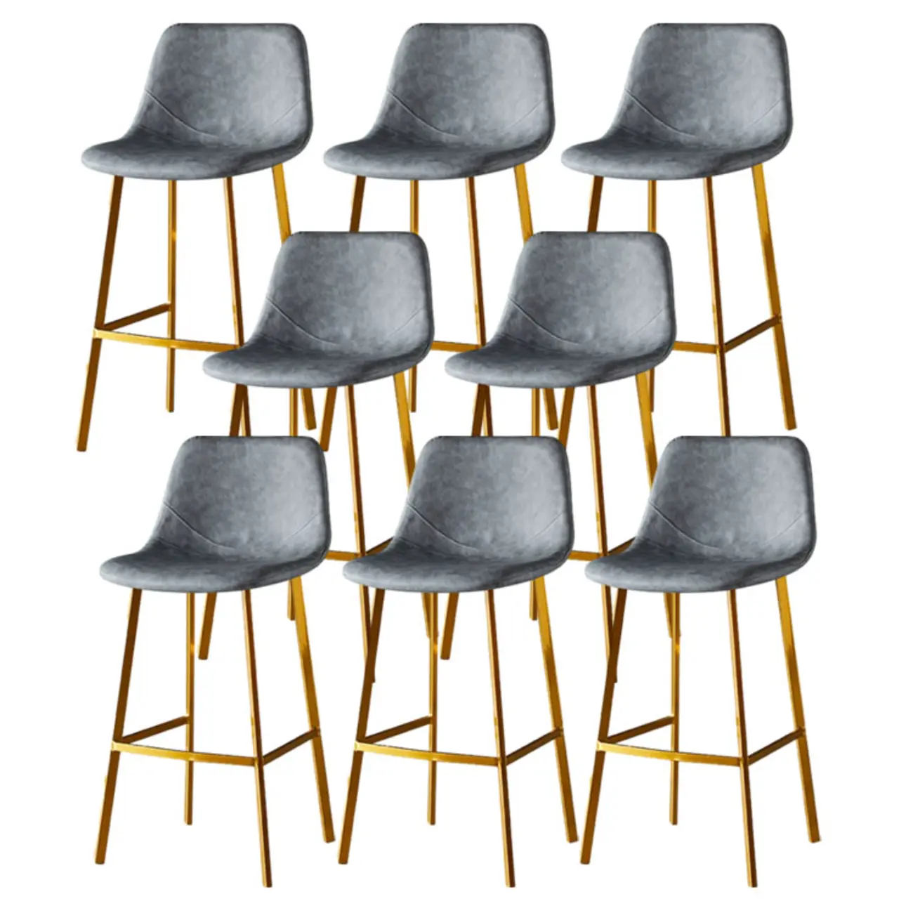 Gray Bucket Metal Leather Seating Armless Bar Stool Image - 101 | homeyfad
