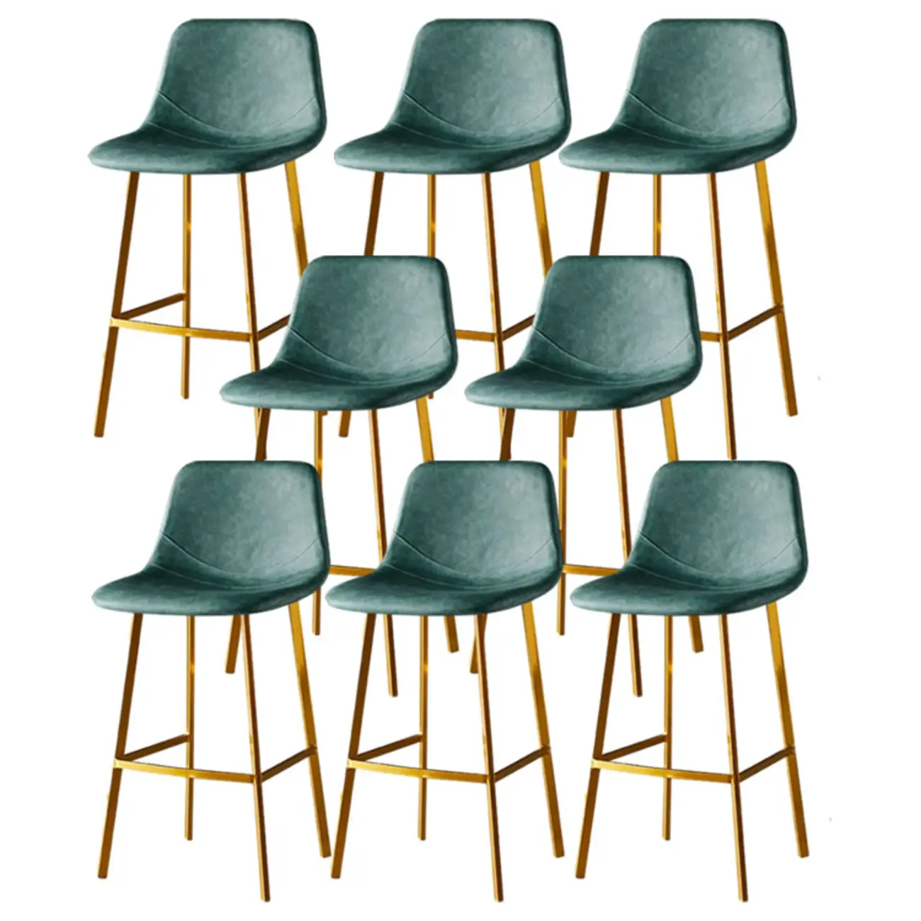 Gray Bucket Metal Leather Seating Armless Bar Stool Image - 105 | homeyfad