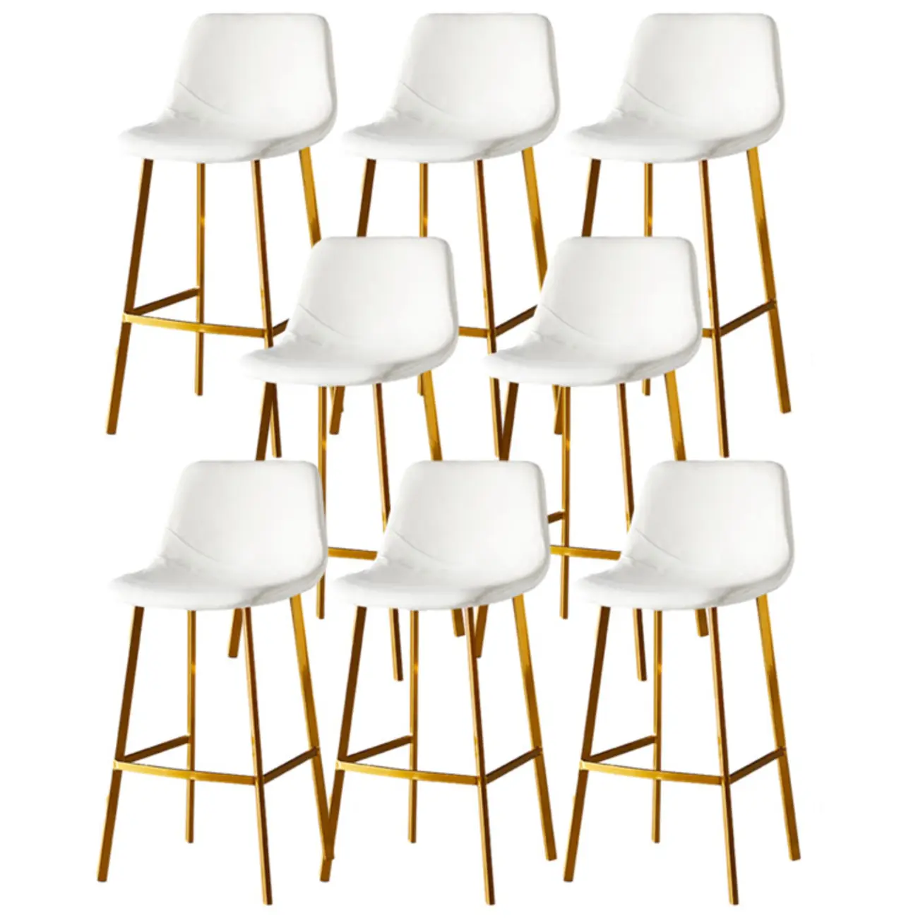 Gray Bucket Metal Leather Seating Armless Bar Stool Image - 106 | homeyfad