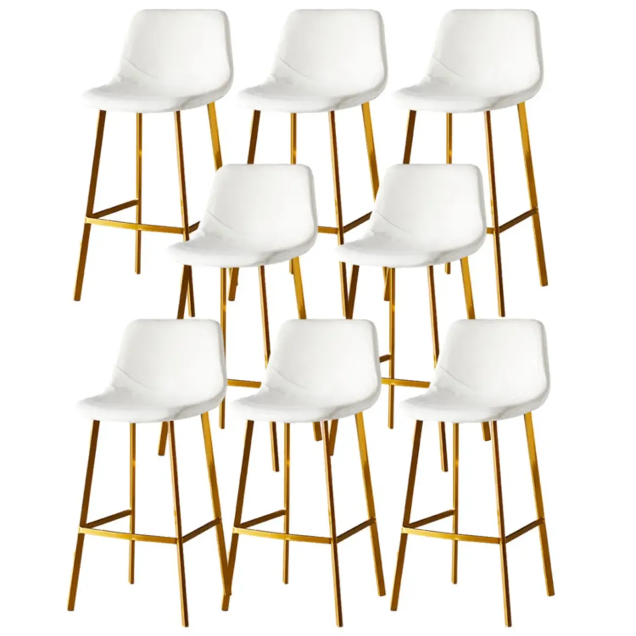 Gray Bucket Metal Leather Seating Armless Bar Stool Image - 106