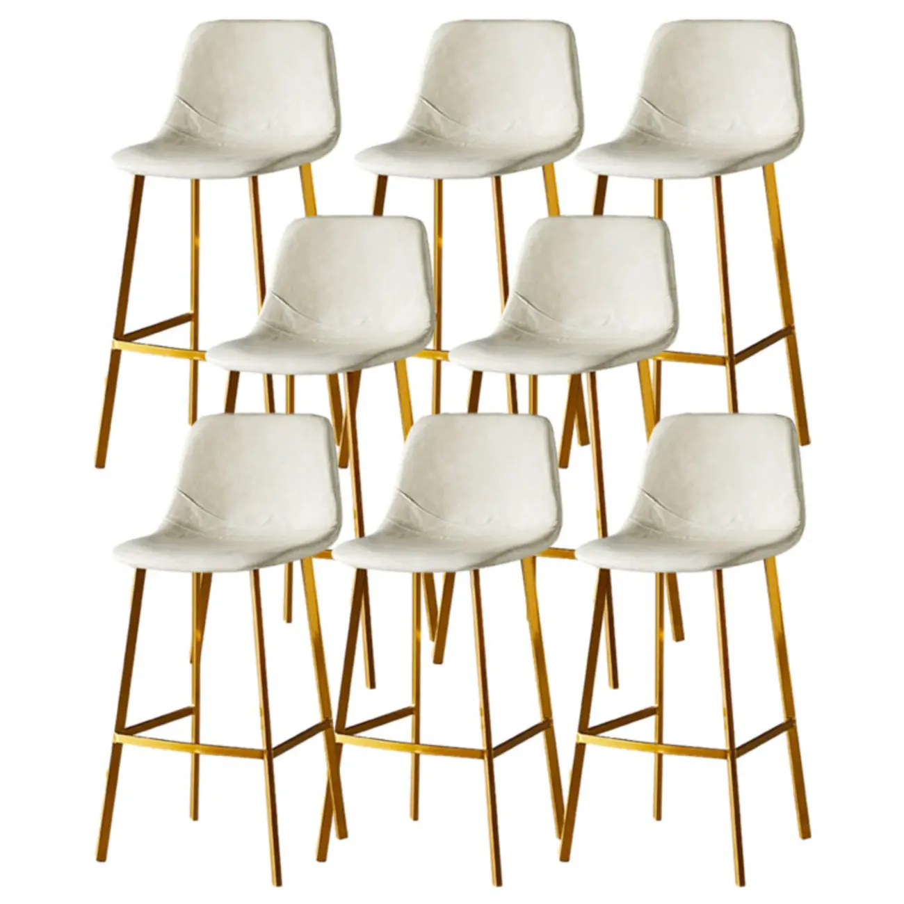 Gray Bucket Metal Leather Seating Armless Bar Stool Image - 107 | homeyfad