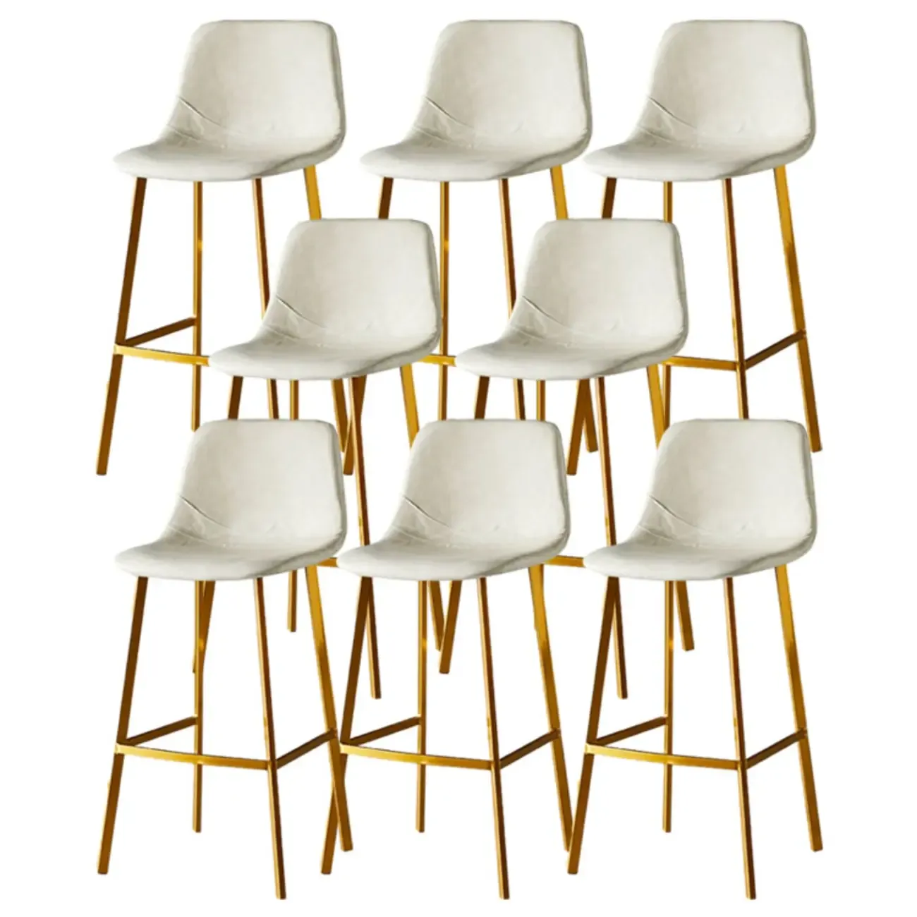 Gray Bucket Metal Leather Seating Armless Bar Stool Image - 107