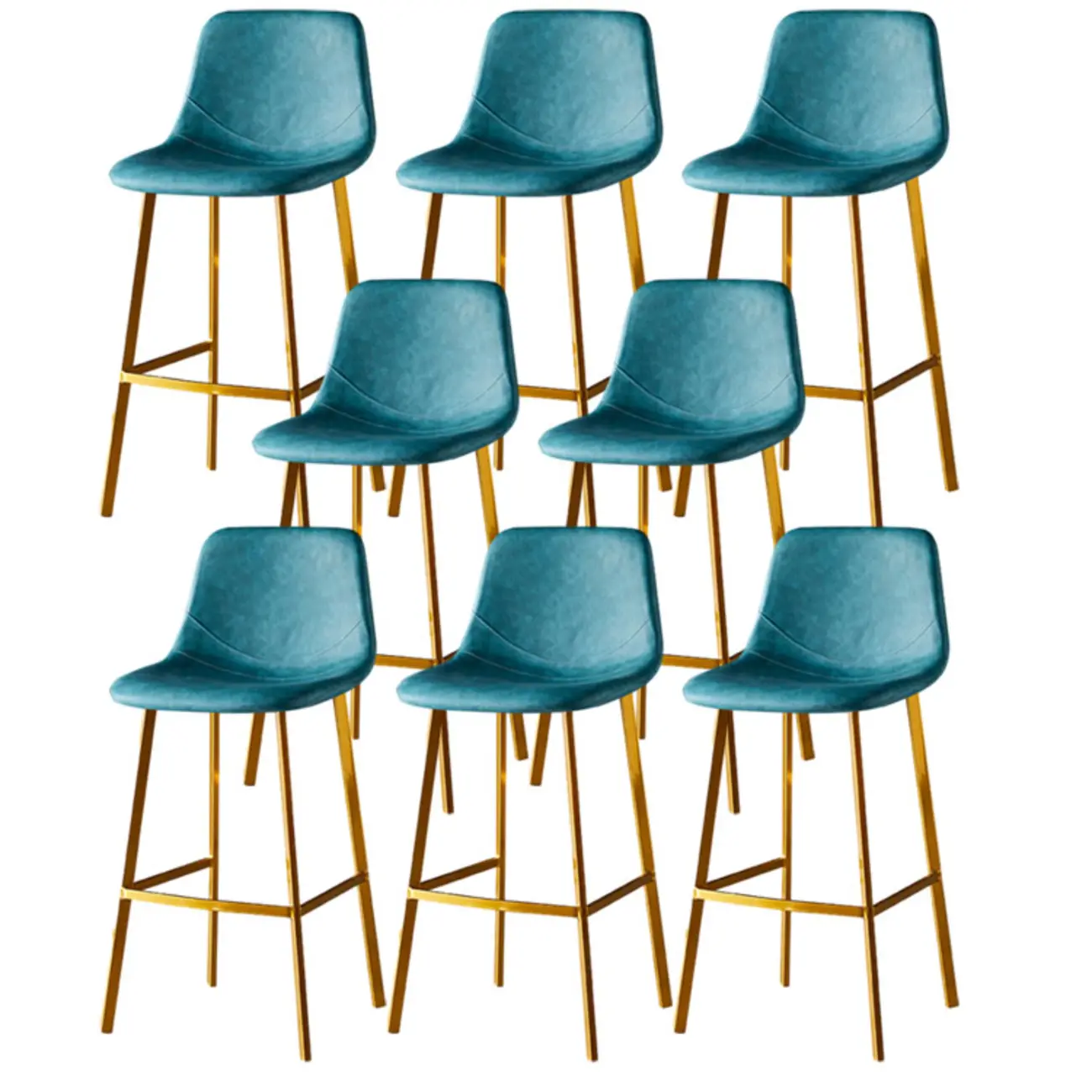 Gray Bucket Metal Leather Seating Armless Bar Stool Image - 108 | homeyfad