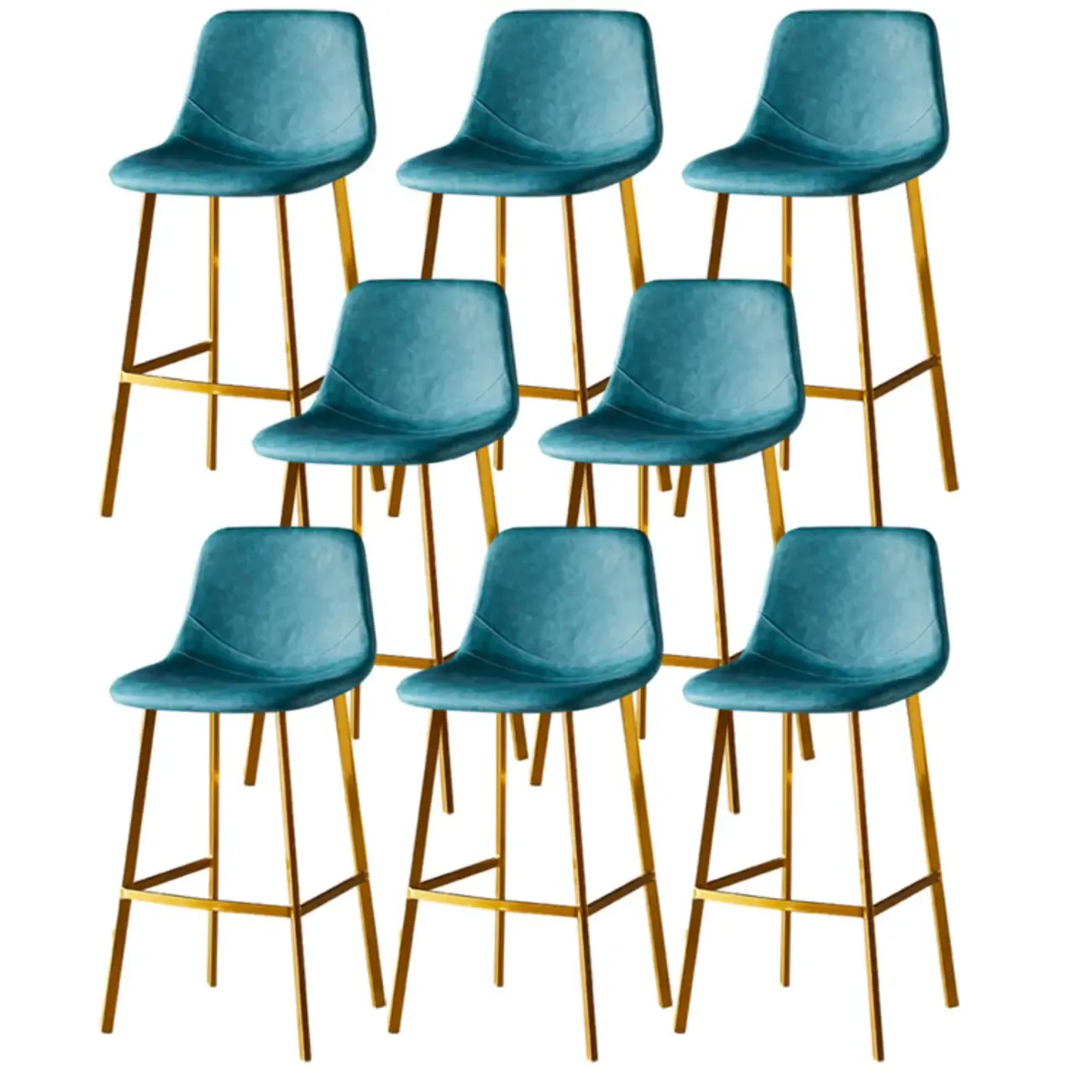 Gray Bucket Metal Leather Seating Armless Bar Stool Image - 108