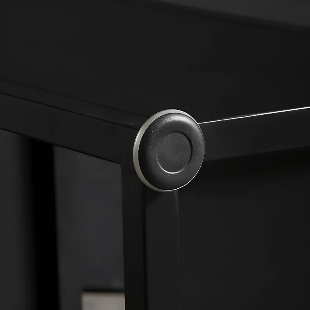 Modern White Stone Top Black Metal Bar Table with Storage Image - 6 | homeyfad