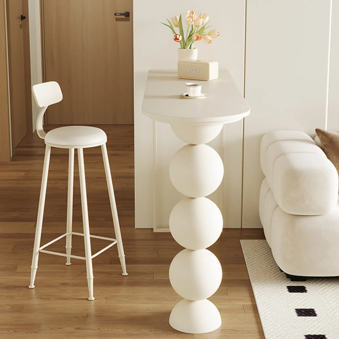 Modern Free Form White Stone Iron Bar Tables Image - 4 | homeyfad