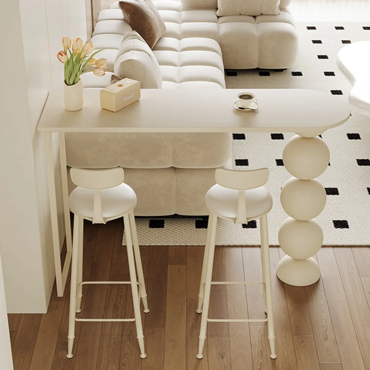 Modern Free Form White Stone Iron Bar Tables Image - 5 | homeyfad