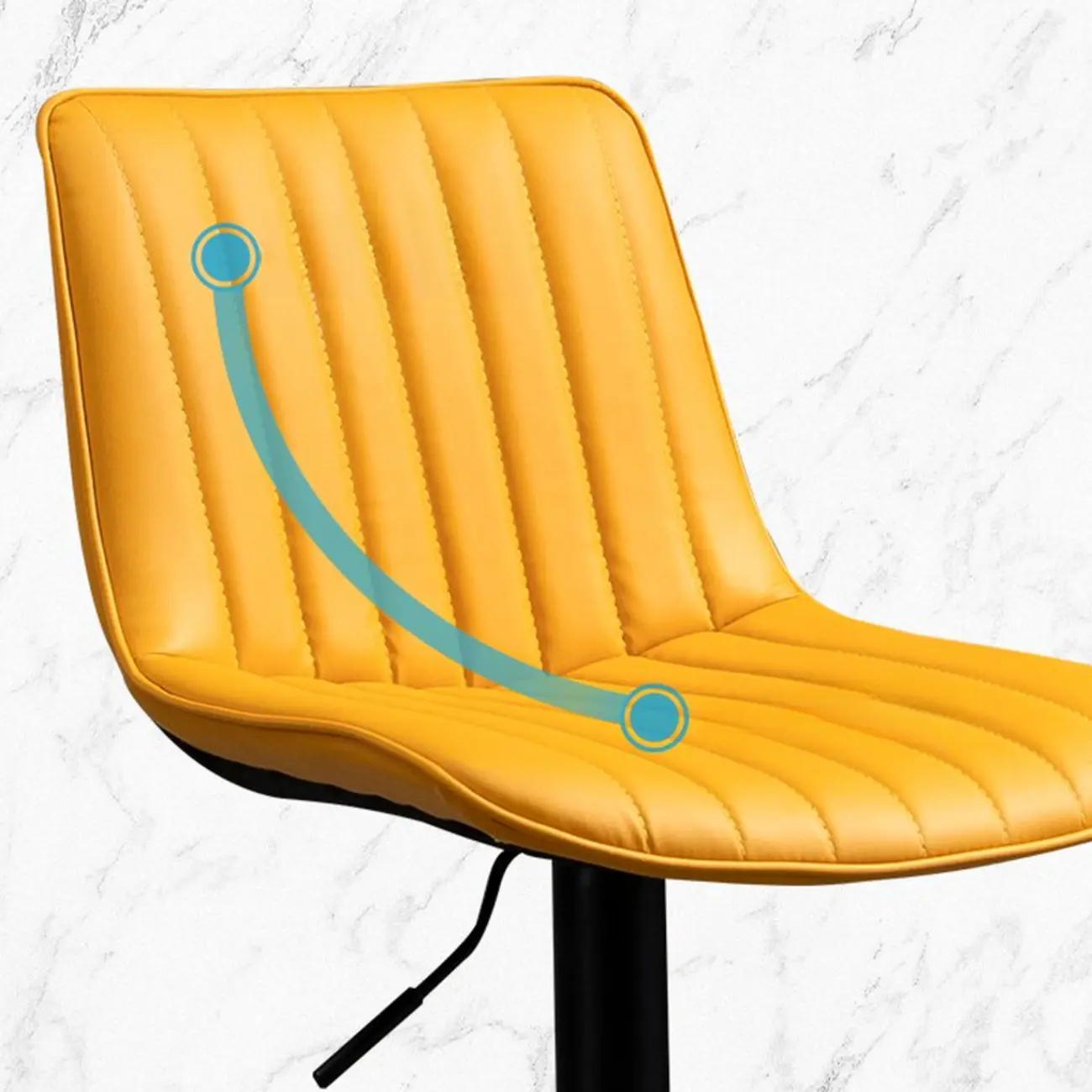 Adjustable Armless Leather Swivel Bar Stools with Back #size | homeyfad