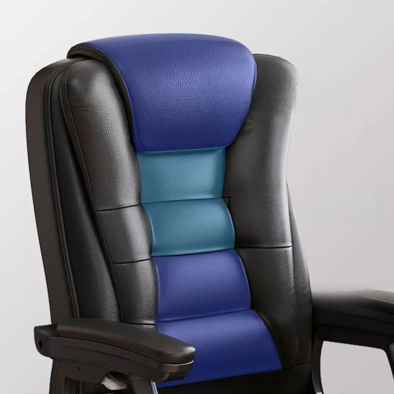 Luxurious Ink Leather Steel Reclining Office Chair Image - 4 | homeyfad