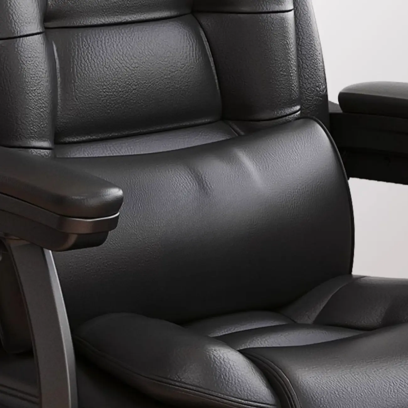 Luxurious Ink Leather Steel Reclining Office Chair Image - 6 | homeyfad